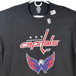 Washington‎ Capitals NHL Hockey T-Shirt Mens XL Black Blue Red Official Licensed